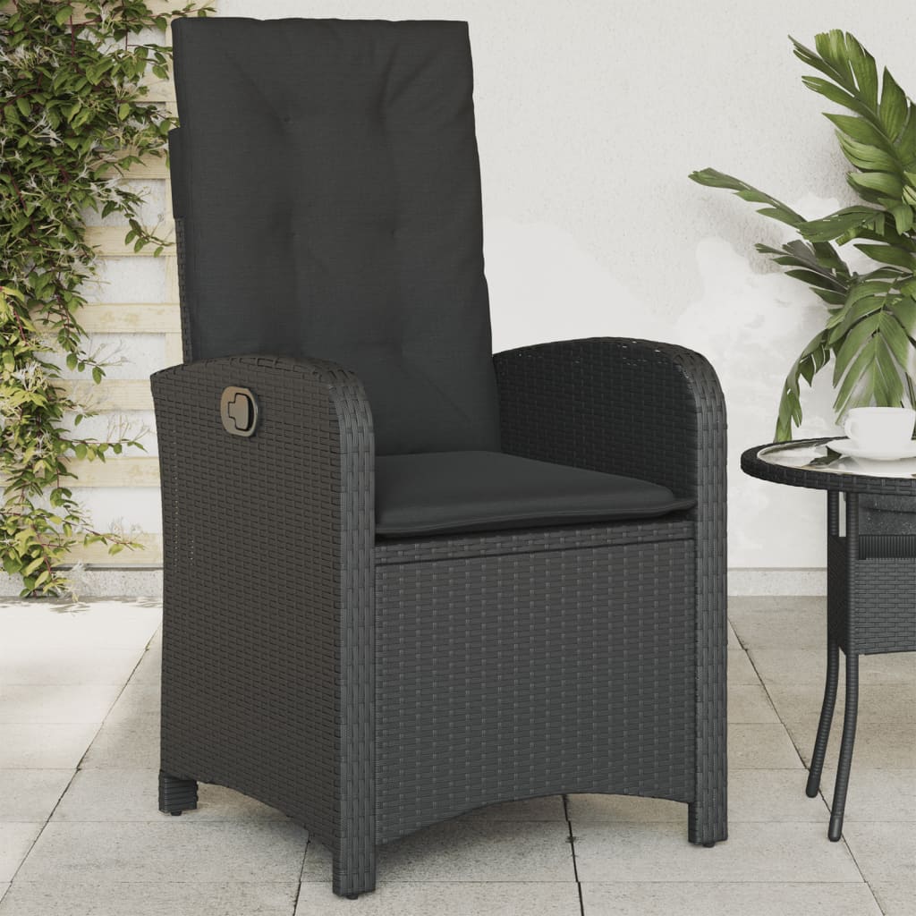 Silla De Jardín Reclinable Con Cojines Ratán Sintético