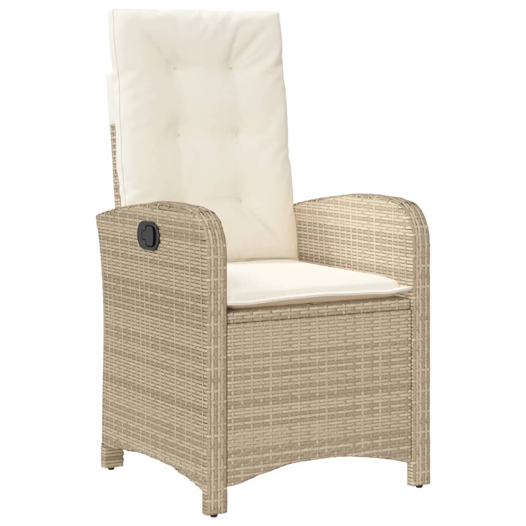 Silla De Jardín Reclinable Con Cojines Ratán Sintético