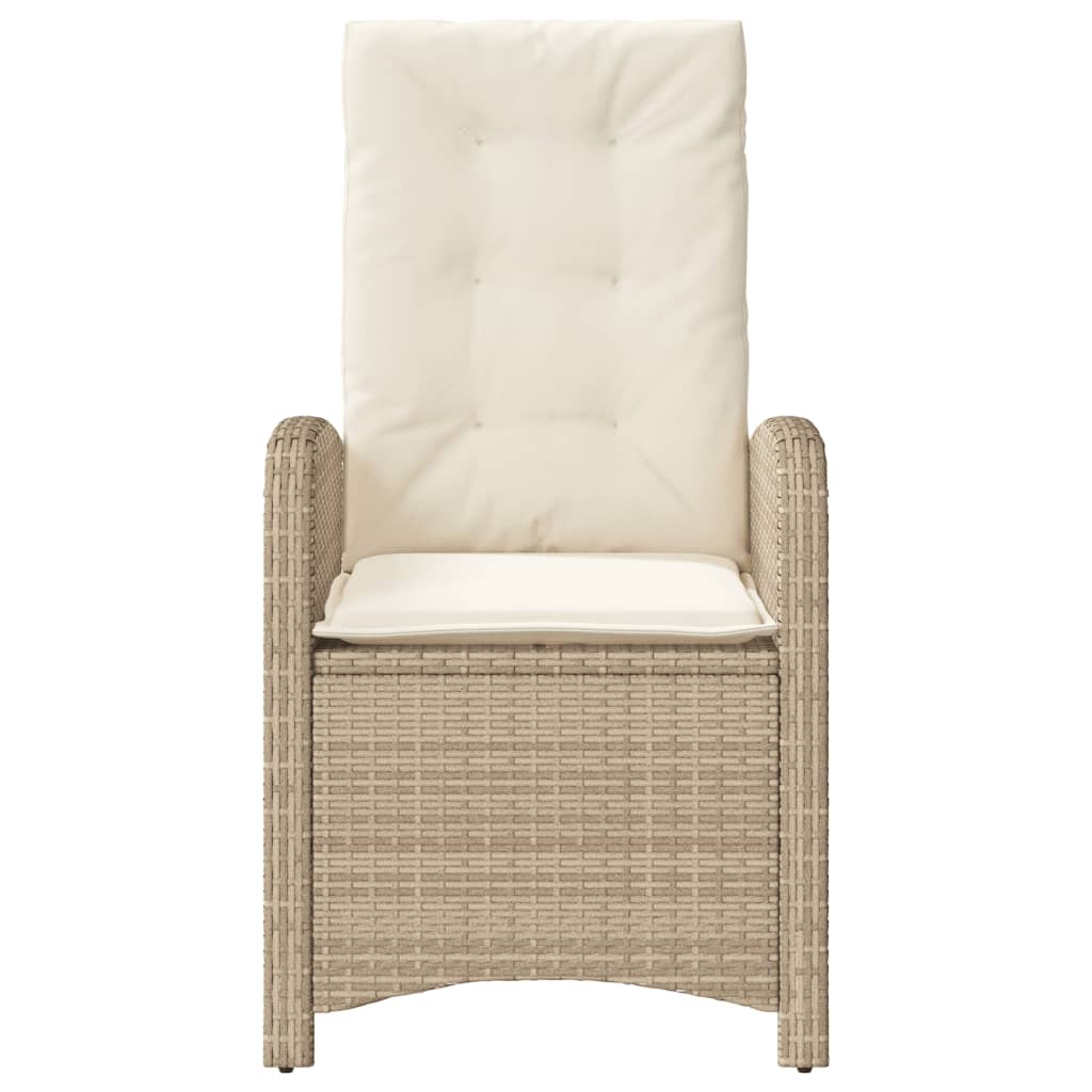 Silla De Jardín Reclinable Con Cojines Ratán Sintético