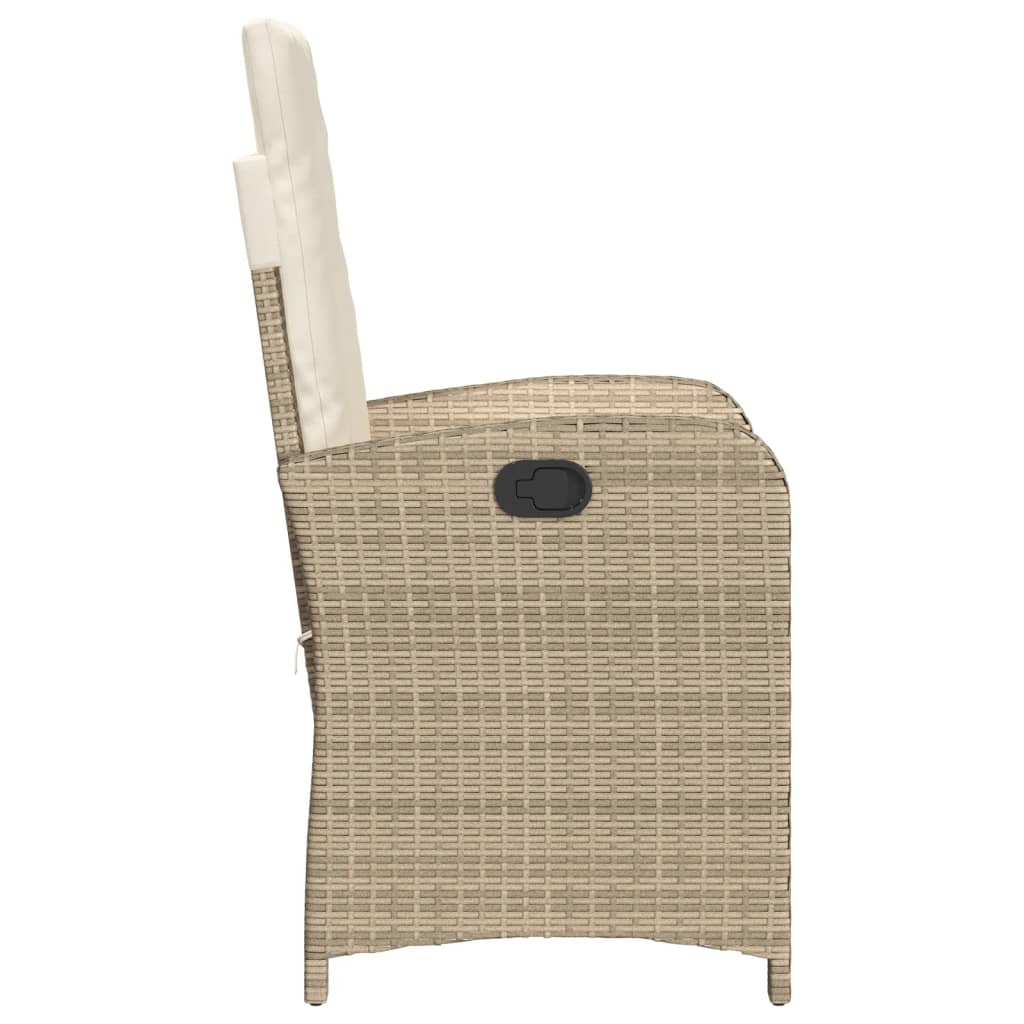 Silla De Jardín Reclinable Con Cojines Ratán Sintético