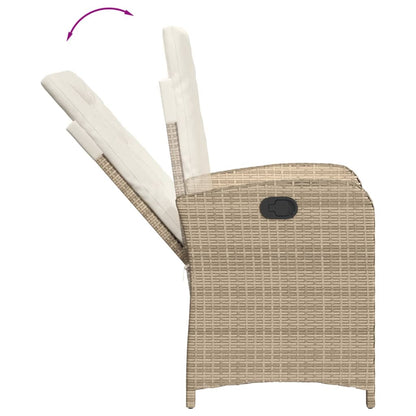 Silla De Jardín Reclinable Con Cojines Ratán Sintético