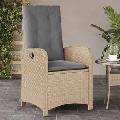 Silla De Jardín Reclinable Con Cojines Ratán Sintético