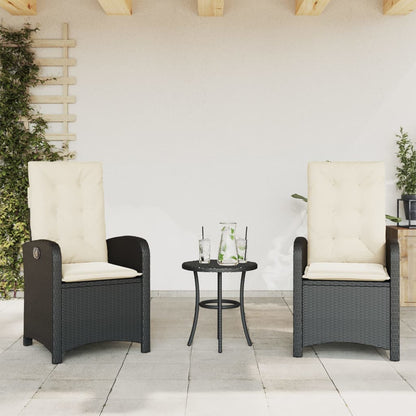 Silla De Jardín Reclinable Con Cojines Ratán Sintético