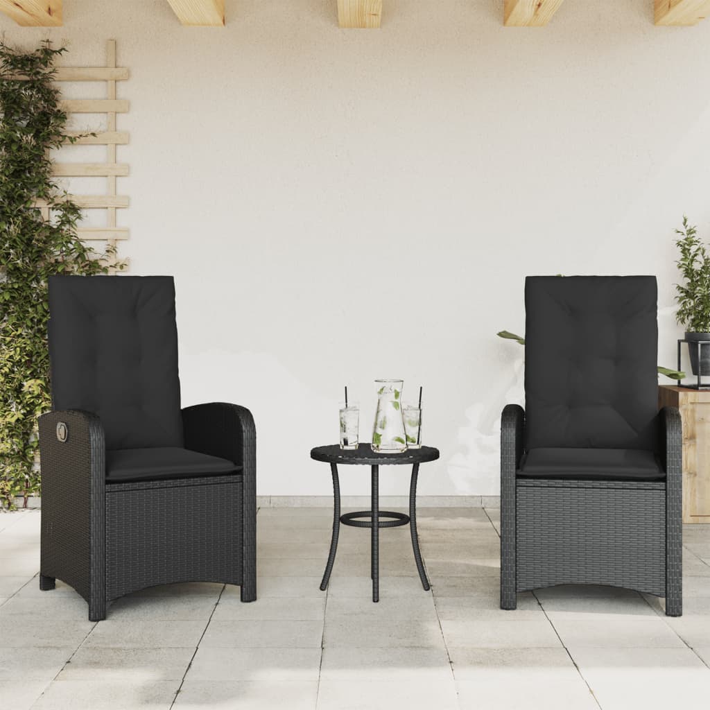 Silla De Jardín Reclinable Con Cojines Ratán Sintético