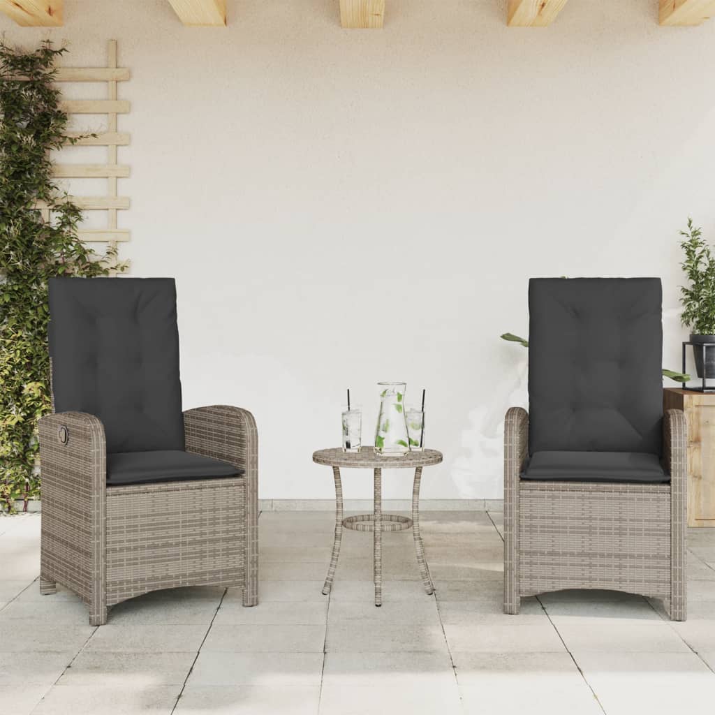 Silla De Jardín Reclinable Con Cojines Ratán Sintético