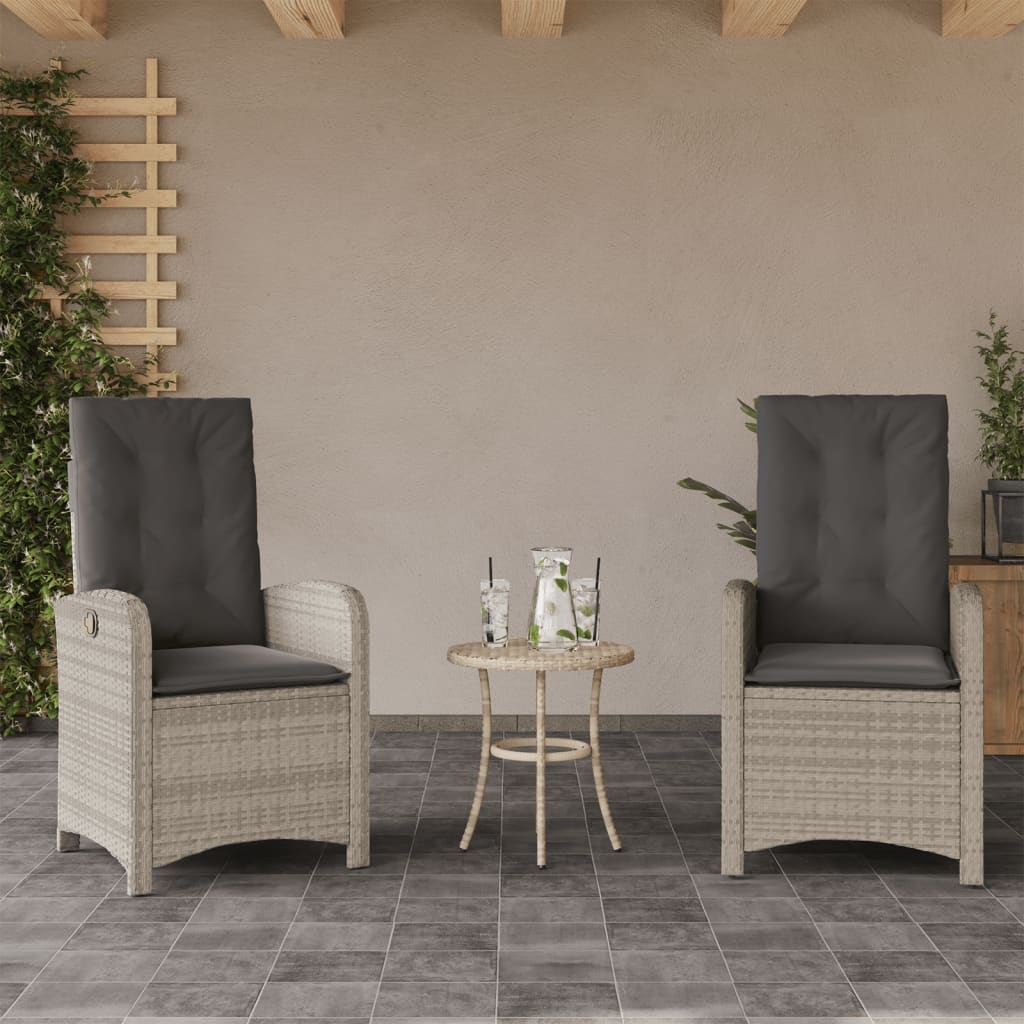 Silla De Jardín Reclinable Con Cojines Ratán Sintético