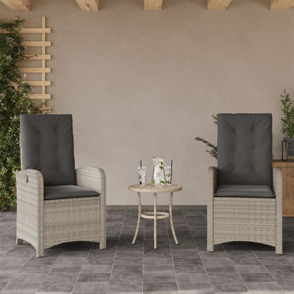Silla De Jardín Reclinable Con Cojines Ratán Sintético