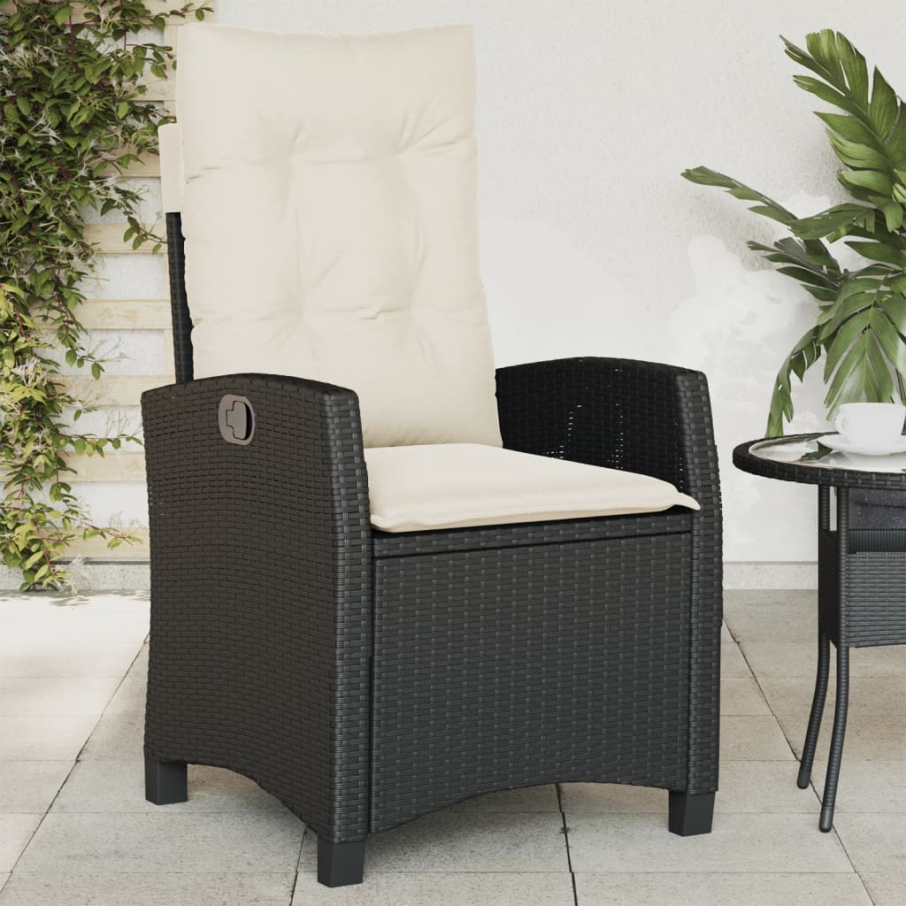 Silla De Jardín Reclinable Con Cojines Ratán Sintético