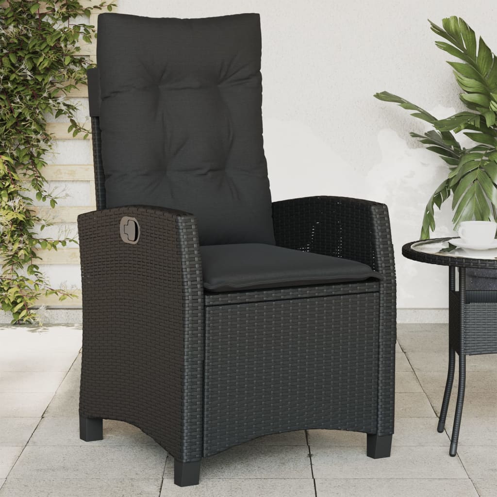 Silla De Jardín Reclinable Con Cojines Ratán Sintético