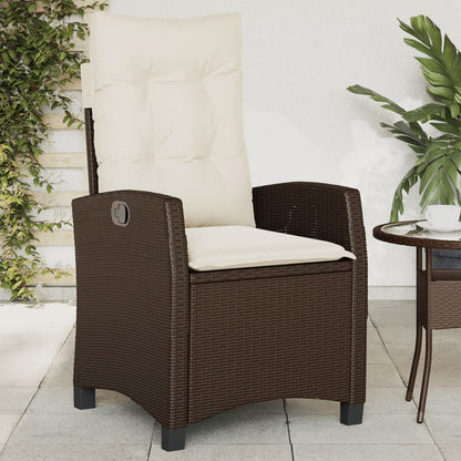 Silla De Jardín Reclinable Con Cojines Ratán Sintético