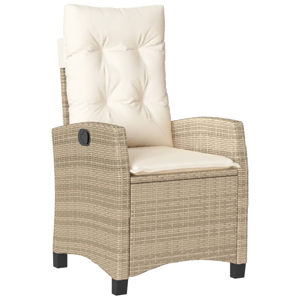 Silla De Jardín Reclinable Con Cojines Ratán Sintético