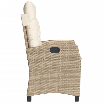 Silla De Jardín Reclinable Con Cojines Ratán Sintético
