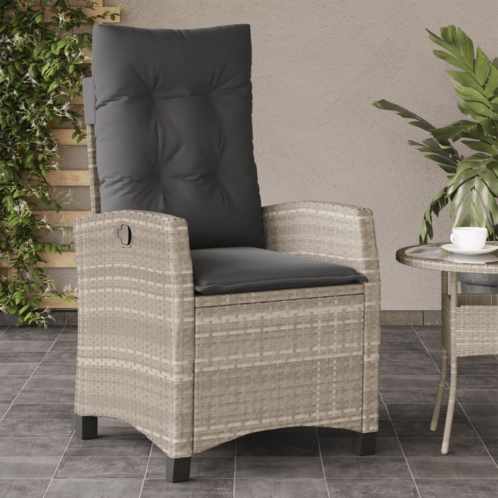 Silla De Jardín Reclinable Con Cojines Ratán Sintético