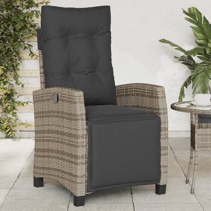 Silla De Jardín Reclinable Con Cojines Ratán Sintético