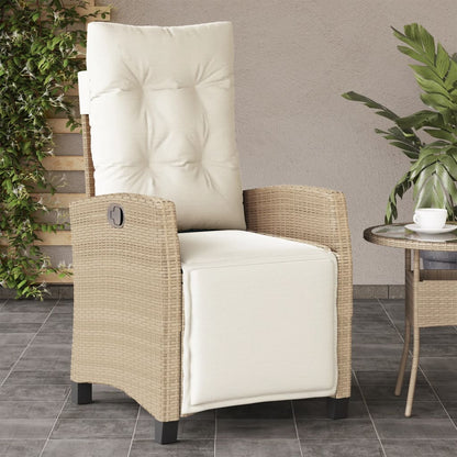 Silla De Jardín Reclinable Con Cojines Ratán Sintético