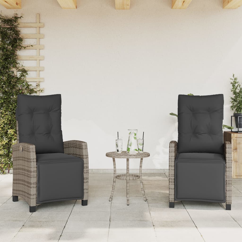 Silla De Jardín Reclinable Con Cojines Ratán Sintético