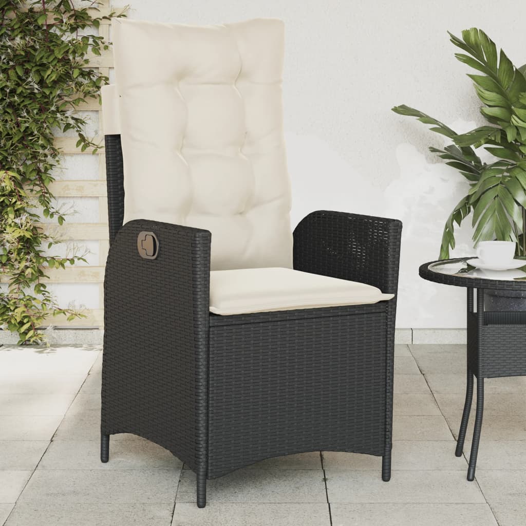 Silla De Jardín Reclinable Con Cojines Ratán Sintético