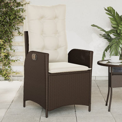 Silla De Jardín Reclinable Con Cojines Ratán Sintético