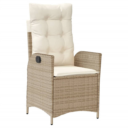 Silla De Jardín Reclinable Con Cojines Ratán Sintético