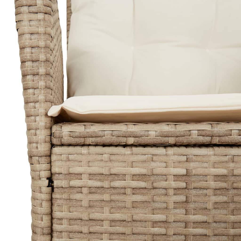 Silla De Jardín Reclinable Con Cojines Ratán Sintético