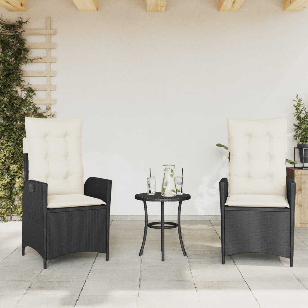 Silla De Jardín Reclinable Con Cojines Ratán Sintético