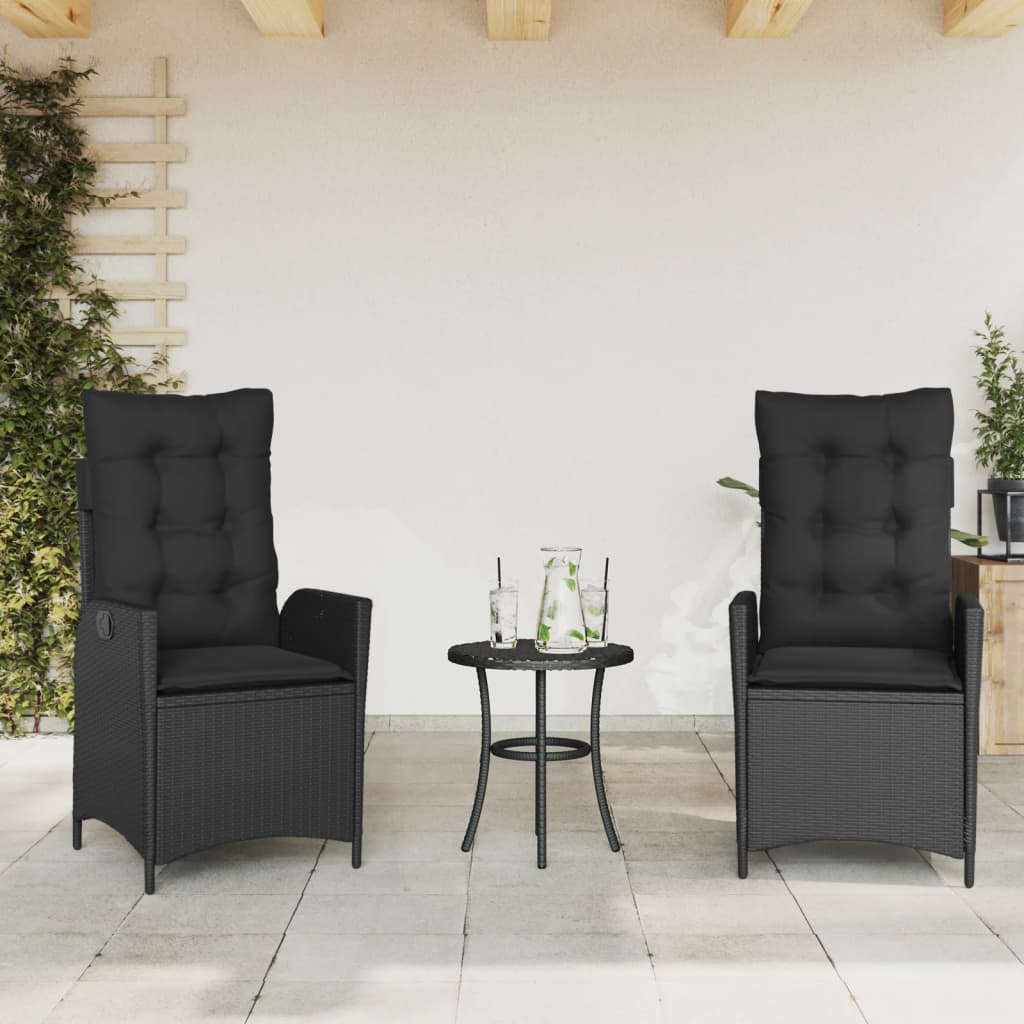 Silla De Jardín Reclinable Con Cojines Ratán Sintético