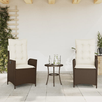 Silla De Jardín Reclinable Con Cojines Ratán Sintético