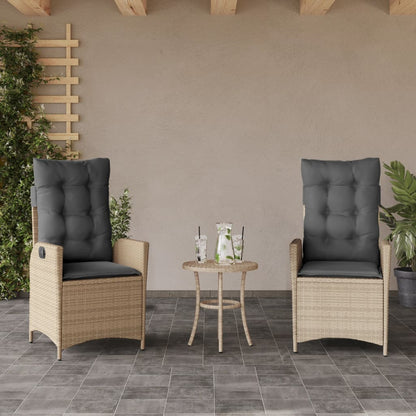 Silla De Jardín Reclinable Con Cojines Ratán Sintético