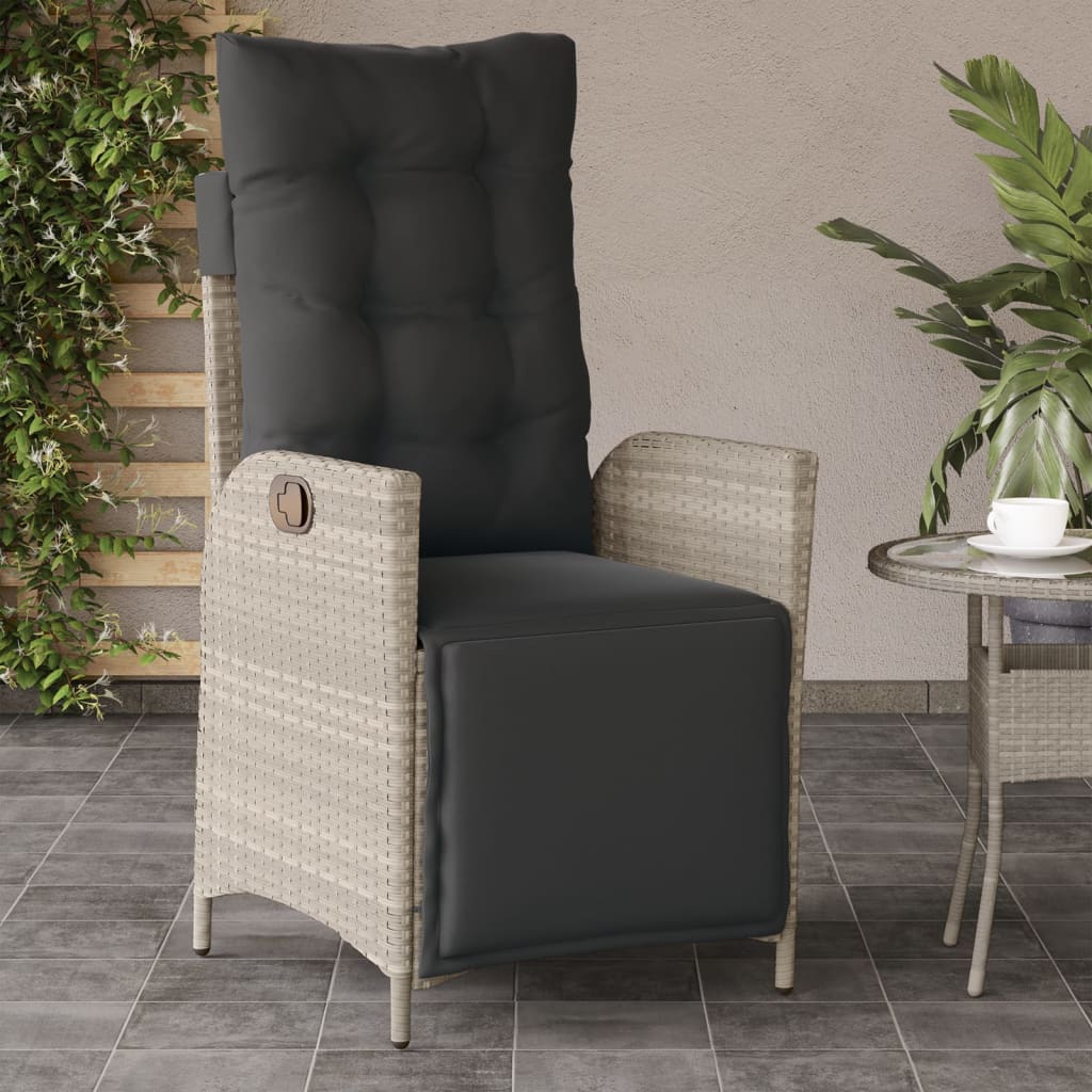 Silla De Jardín Reclinable Con Cojines Ratán Sintético