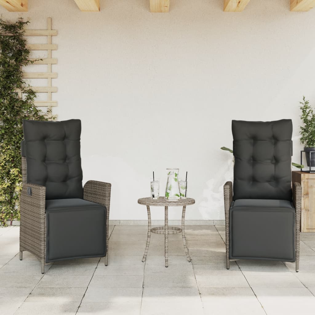 Silla De Jardín Reclinable Con Cojines Ratán Sintético