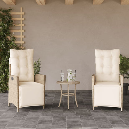 Silla De Jardín Reclinable Con Cojines Ratán Sintético