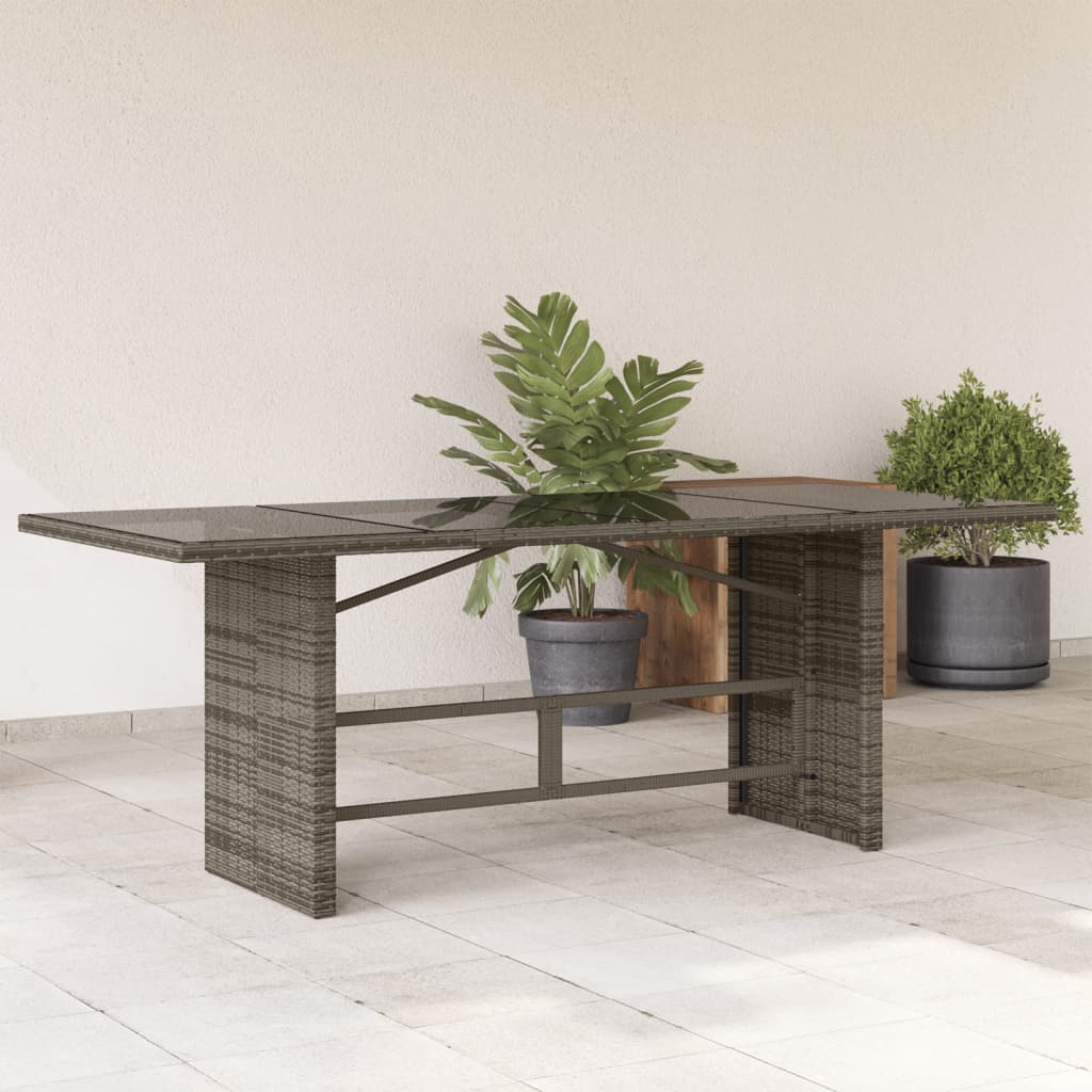 Mesa De Jardín Superficie De Ratán Pe 190X80X74 Cm
