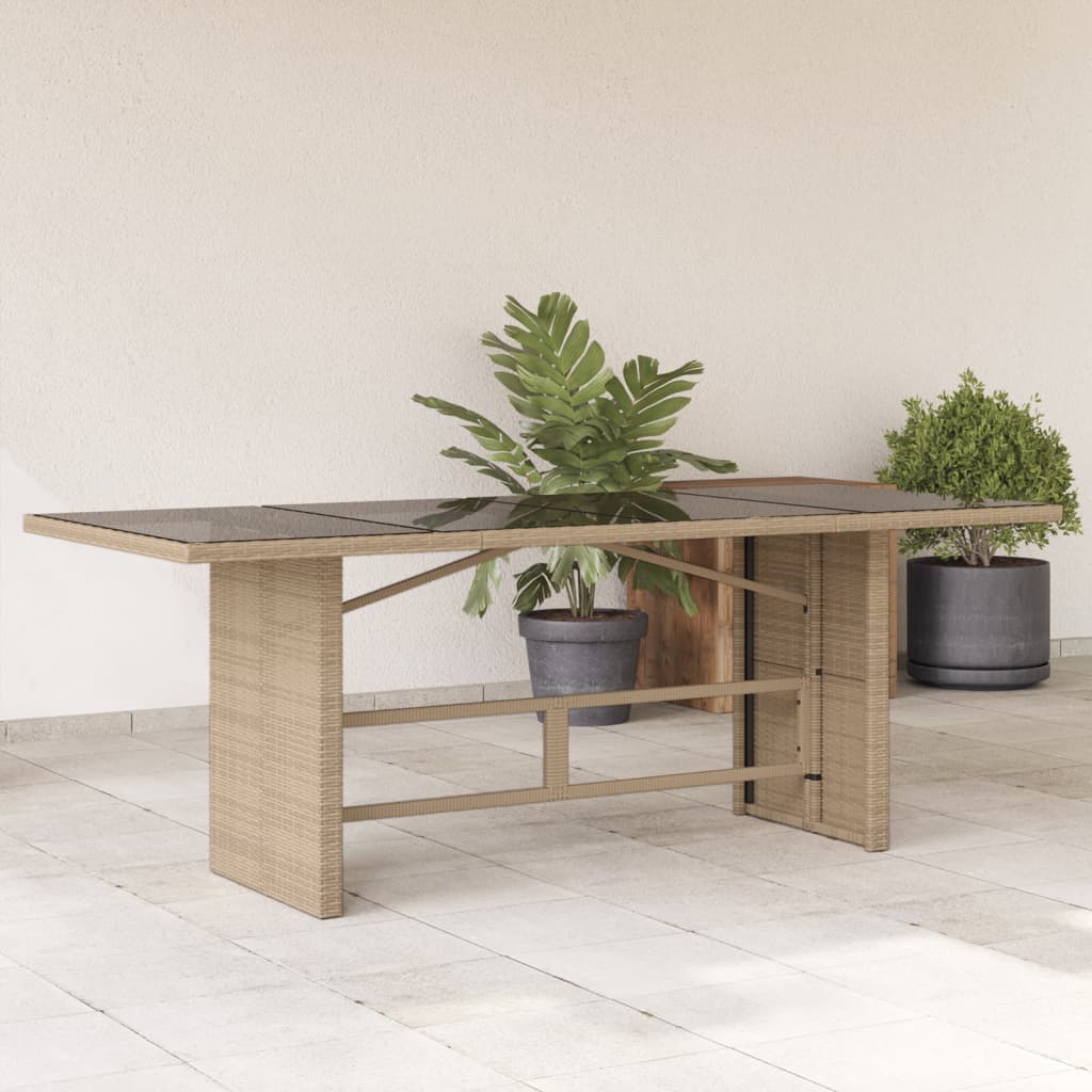 Mesa De Jardín Superficie De Ratán Pe 190X80X74 Cm