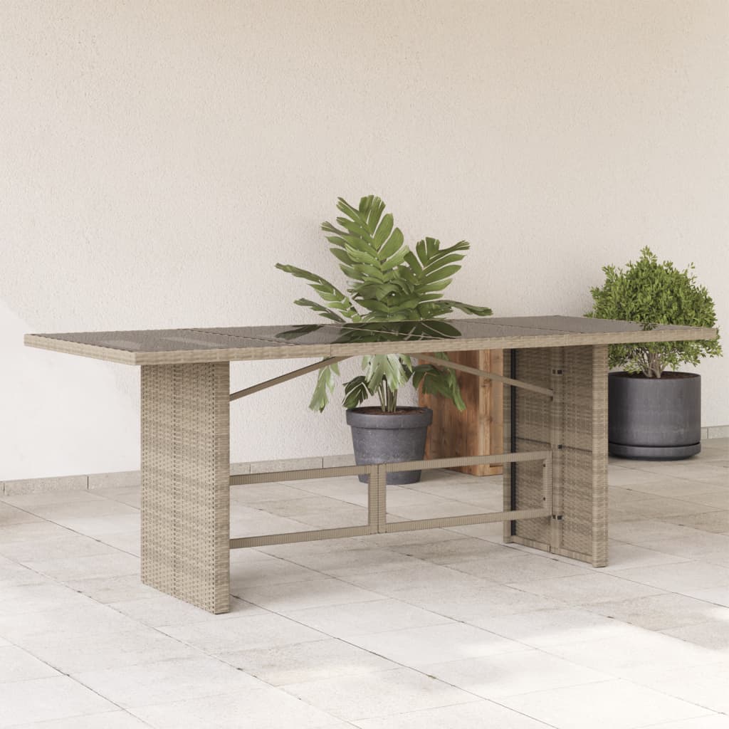 Mesa De Jardín Superficie De Ratán Pe 190X80X74 Cm