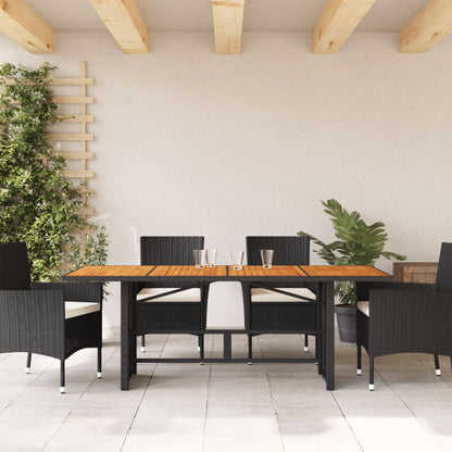 Mesa De Jardín Superficie De Ratán Pe 190X80X74 Cm