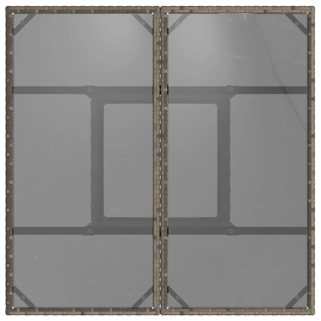 Mesa De Jardín Superficie De Vidrio Ratán Pe 80X80X75 Cm
