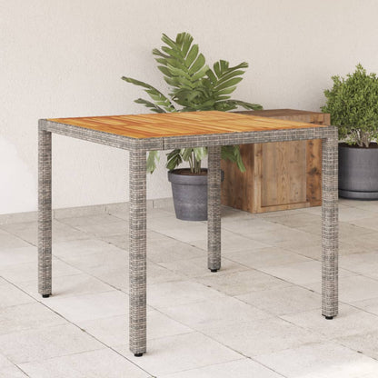 Mesa De Jardín De Ratán Pe Y Madera Acacia
