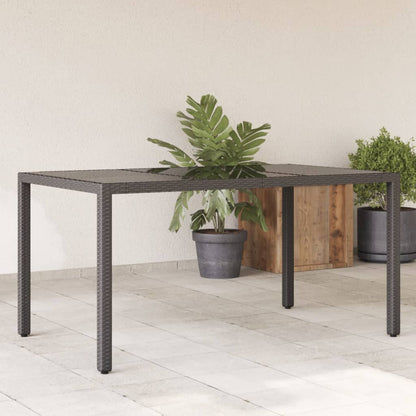 Mesa De Jardín Superficie De Vidrio Ratán Pe 150X90X75 Cm