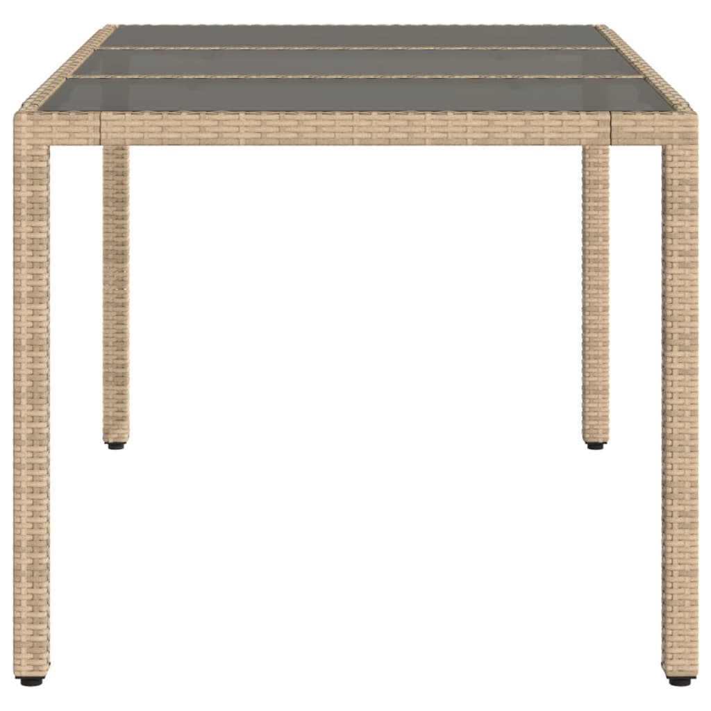 Mesa De Jardín Superficie De Vidrio Ratán Pe 150X90X75 Cm