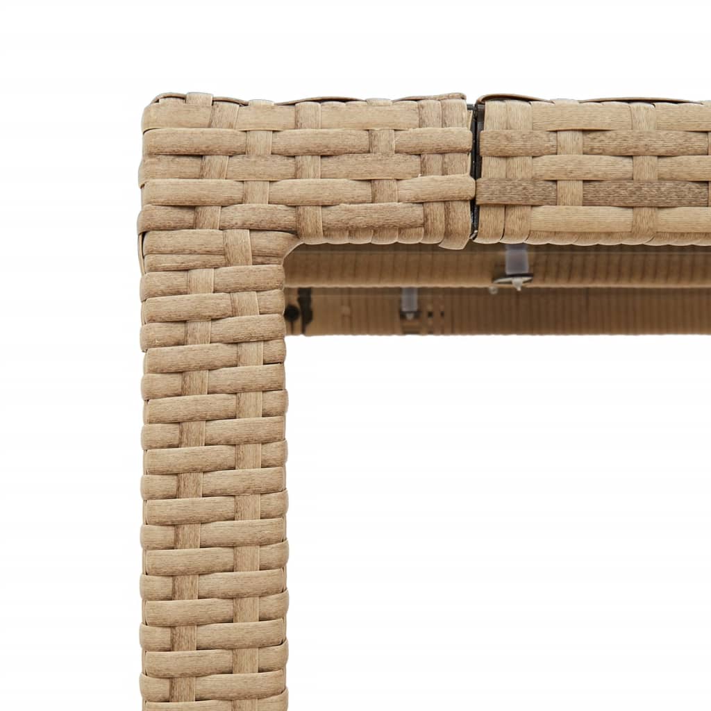 Mesa De Jardín Superficie De Vidrio Ratán Pe 150X90X75 Cm