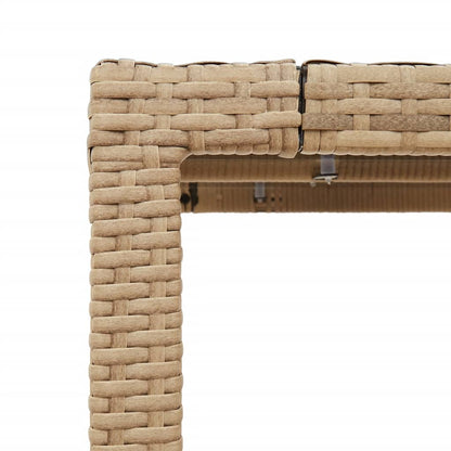Mesa De Jardín Superficie De Vidrio Ratán Pe 150X90X75 Cm