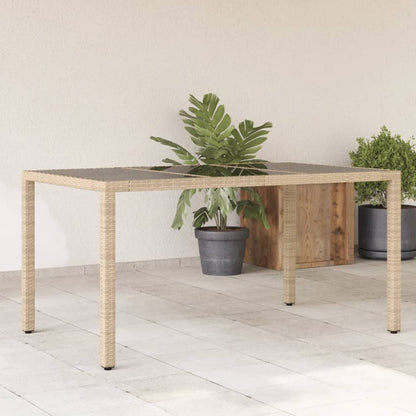Mesa De Jardín Superficie De Vidrio Ratán Pe 150X90X75 Cm