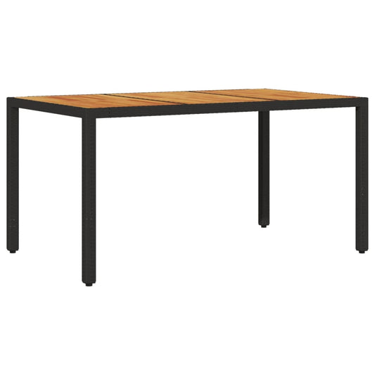 Mesa De Jardín Superficie Madera Acacia Ratán 150X90X75Cm