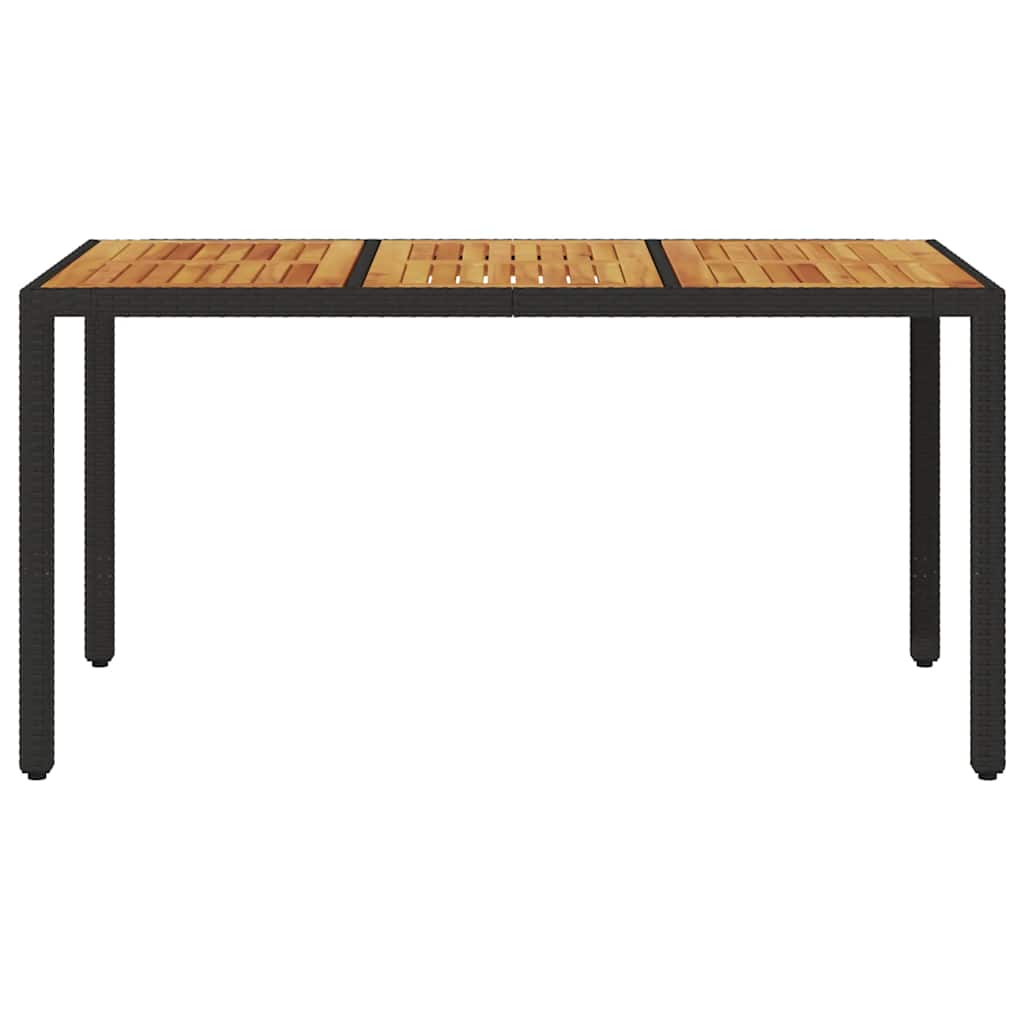 Mesa De Jardín Superficie Madera Acacia Ratán 150X90X75Cm