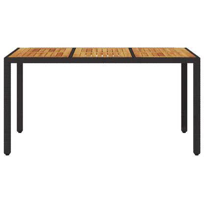 Mesa De Jardín Superficie Madera Acacia Ratán 150X90X75Cm