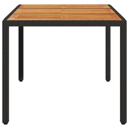 Mesa De Jardín Superficie Madera Acacia Ratán 150X90X75Cm