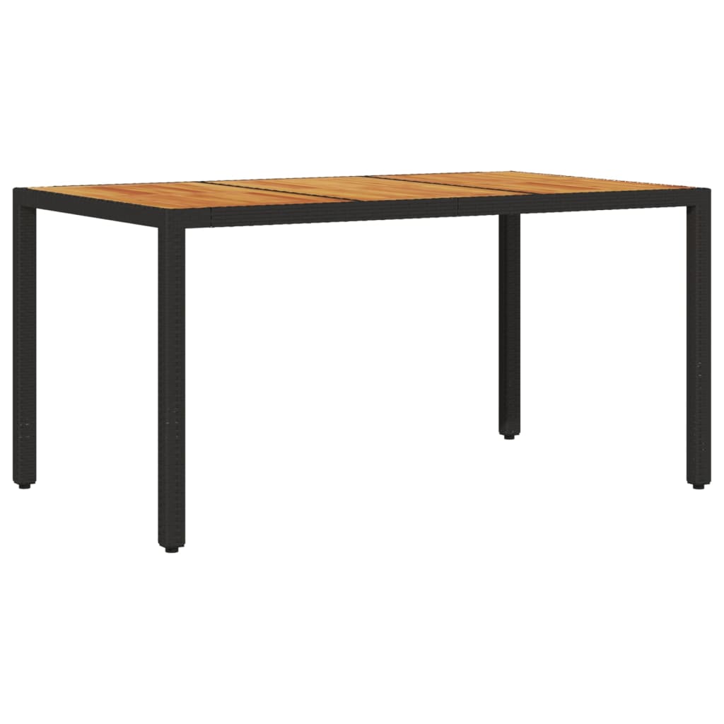 Mesa De Jardín Superficie Madera Acacia Ratán 150X90X75Cm
