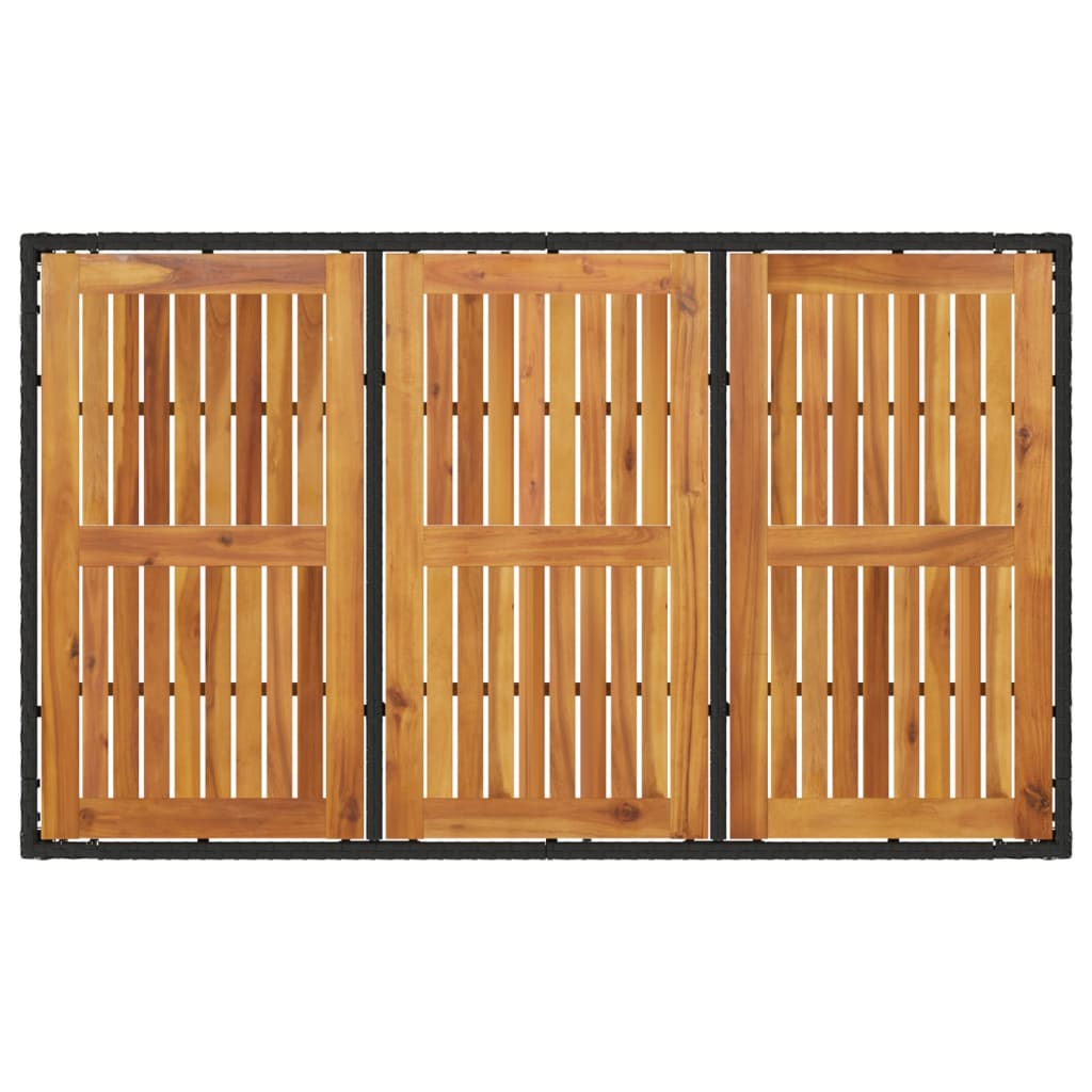 Mesa De Jardín Superficie Madera Acacia Ratán 150X90X75Cm