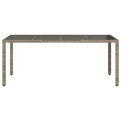 Mesa De Jardín Superficie De Vidrio Ratán Pe 190X90X75 Cm