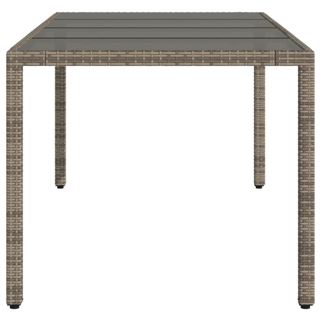 Mesa De Jardín Superficie De Vidrio Ratán Pe 190X90X75 Cm